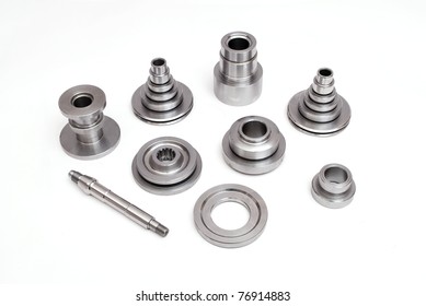 Various Fastener Products On White Back Ground