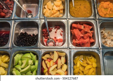 Various Fresh Fruit And Vegetable Salad Bar Healthy Items