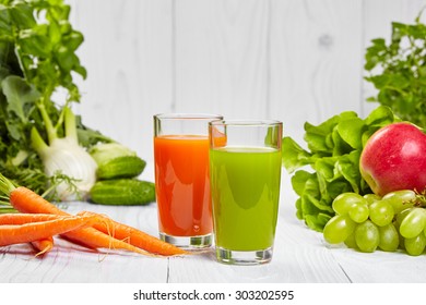 Various Freshly Vegetable Juices for Detox 