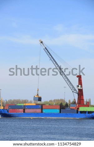 Various intermodal containers at a terminal