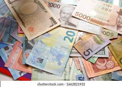 Various International Money Collections As Background