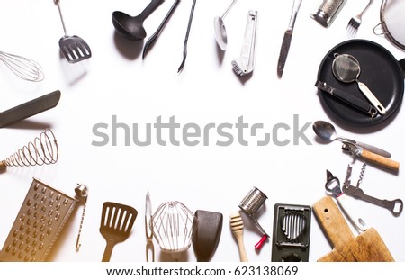 various kitchen utensils