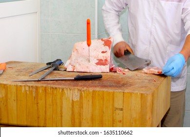 Various meat processing by butcher
