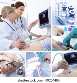 Various Medical Related Images In A Collage