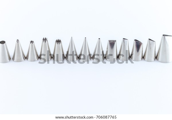 Various Metal Icing Tips Decorating Cakes Stock Photo Edit Now