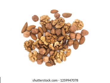 Various Nuts On White Background