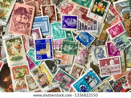 
Various old postage stamps