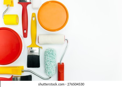 Various Paint Tools And Accessories For Home Renovation