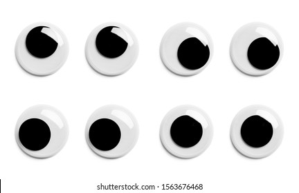 Various Pairs of Googly Eyes Isolated on White Background. - Shutterstock ID 1563676468