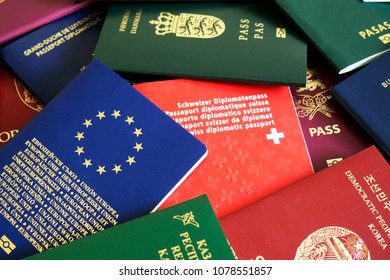 Various Passports Of Citizens Of Many Countries And Regions Of The World