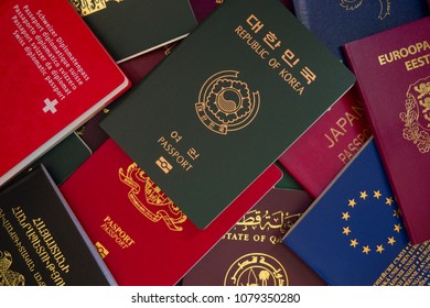 Various Passports Of Citizens Of Many Countries And Regions Of The World