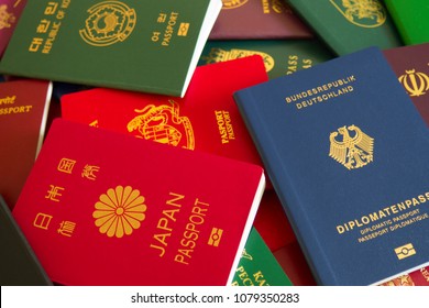 Various Passports Of Citizens Of Many Countries And Regions Of The World