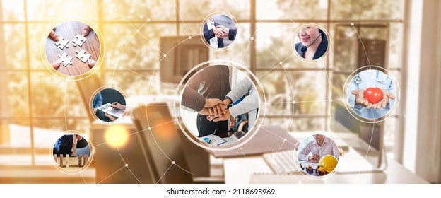 Various Photo Collections Of Employment Of Different Jobs And Work Ethics Title Concept, Teamwork Innovation Idea Planning Engineering, Engineer, Healthcare Provider, Office Background Banner.