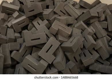 Various Pieces Of Grey Polypropylene Foam