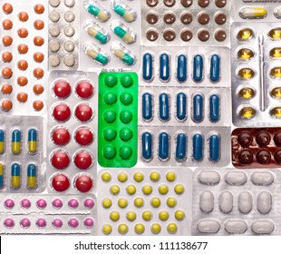 Various pills. Background or texture