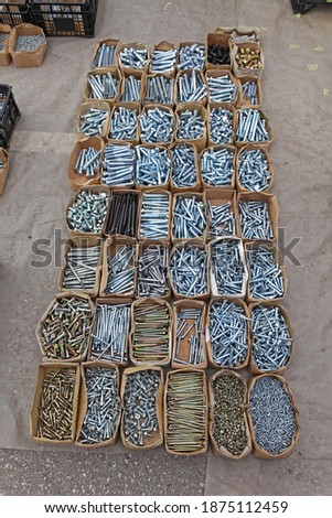 Various Selection of Screws and Bolts in Boxes