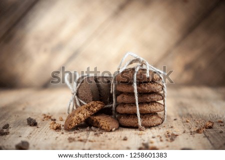 Similar – Image, Stock Photo round chocolate chip cookies