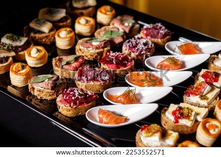 Various snacks at the buffet