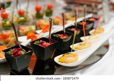 Various Snacks On Table, Banquet Food