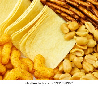 Various Snacks On White Background Stock Photo 1331038352 | Shutterstock