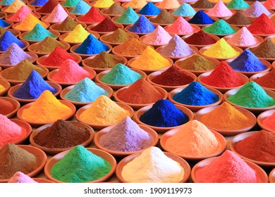 Various Spices Selection. Multicolored Powder Dyes