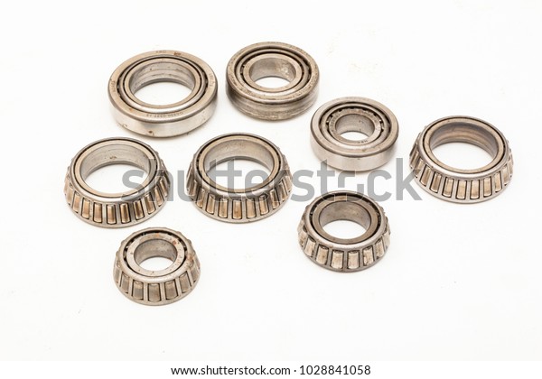 Various Stainless Roller Bearings, Isolated on\
White Background