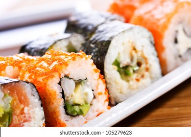 Various Sushi On A Plate