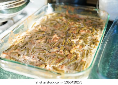 Various Thanksgiving Dinner Dishes Being Prepared And Served