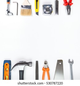 Various Tools On A White Background