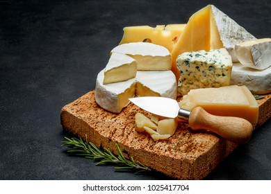 Various Types Cheese Parmesan Brie Roquefort Stock Photo 1025417704 ...