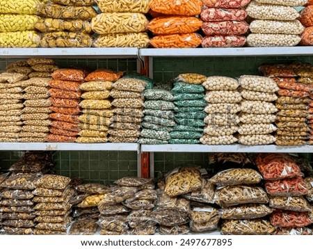 Various types of repackaged snacks with less certainty