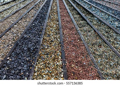 Various Types Of Stone And Gravel Pebbles For Garden Landscaping