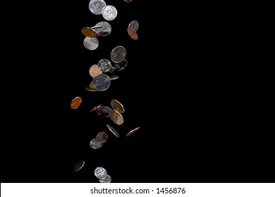 Various US Coins Falling