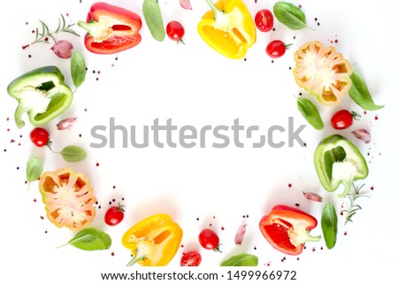 Image, Stock Photo Fruit frame on white background