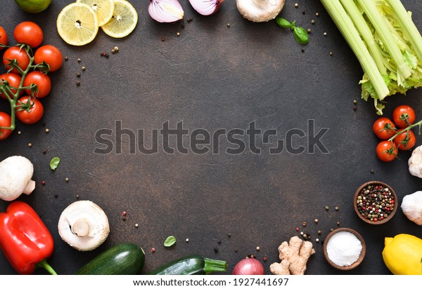 Various Vegetables Laid Out Circle On Stock Photo 1927441697 | Shutterstock