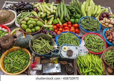 Various Of Vegetables At The Street Market In Mumbai, India