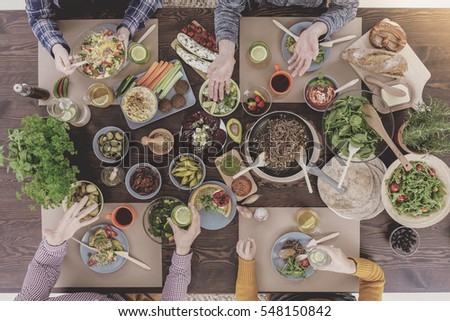 Similar – Image, Stock Photo Preparing meat skewers for grilling