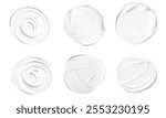 Various white cream textures on white background, showcasing smooth and swirled patterns.