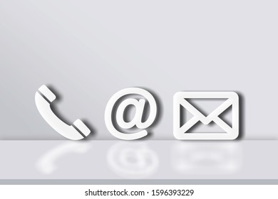 Various White icon for contact message