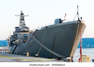 Varna, Bulgaria - 10 August 2017: Warship Rodos L177 Hellenic Navy