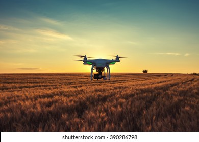 Varna, Bulgaria - June 23 ,2015: Flying Drone Quadcopter Dji Phantom 2 With Digital Camera GoPro HERO4 