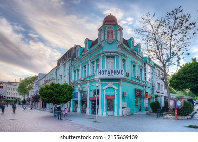 Varna, Bulgaria, May 10, 2020: View of a street in the center of Varna, Bulgaria