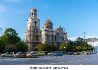 Varna, Bulgaria, May 10, 2020:  Dormition of the Theotokos Cathedral in Varna, Bulgaria