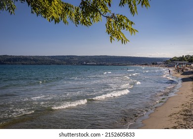 Varna, Bulgaria - September 3, 2021: Beach in Varna city