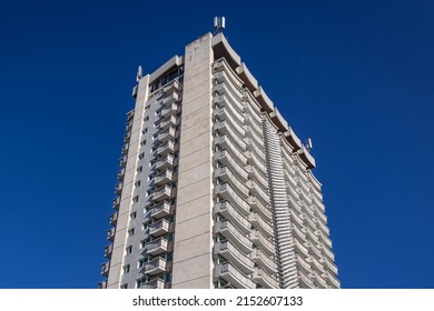 Varna, Bulgaria - September 3, 2021: Exterior of Interhotel Cherno More Hotel in Varna city