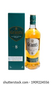 VARNA, BULGARIA-JANUARY 17, 2021: Grant's Cask Editions Blended Scotch Whiskey, 8 Years Old. Sherry Cask Finish.  Smooth, Rich And Fruity Taste.