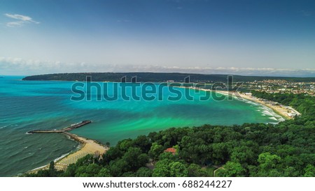 Varna summer time, beautiful aerial view above sea garden.