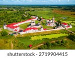 The Varnitsky Trinity Monastery of St. Sergius aerial panoramic view in Rostov Veliky in Yaroslavl Oblast, Golden Ring of Russia