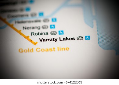 Varsity Lakes Station. Brisbane Metro Map.