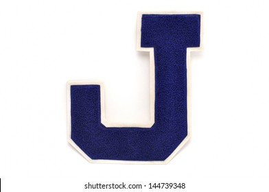 Varsity Letter J Isolated On A White Background